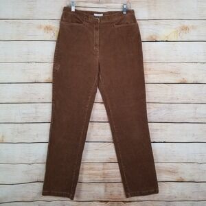 Vintage Jones Sport Womens Corduroy Pants Size 12 Stretch Brown Mom Straight